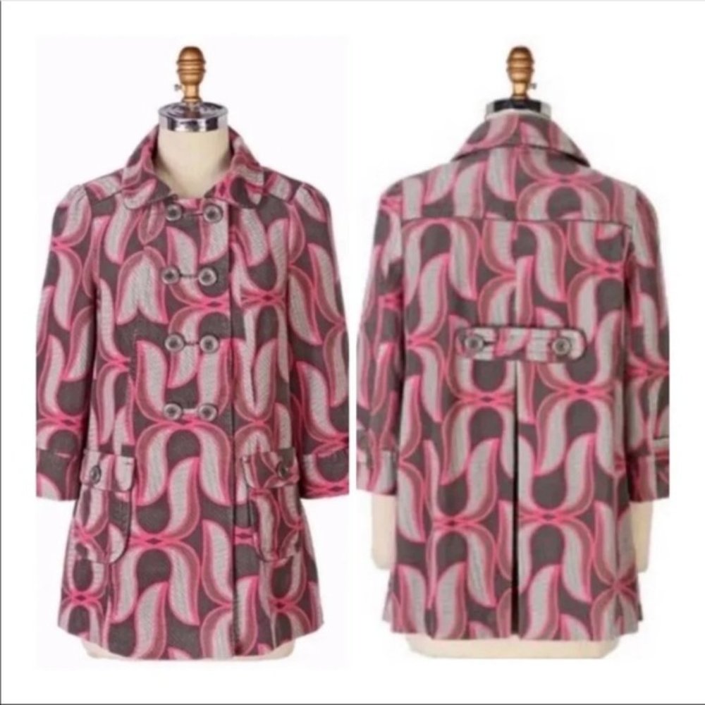 Anthropologie Elevenses Lotus Leaf Swing Coat